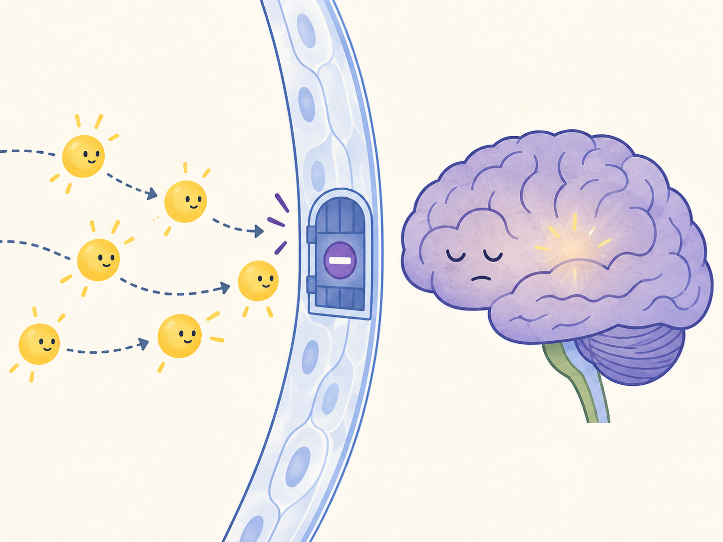 Schema : le glucose ne parvient pas au cerveau